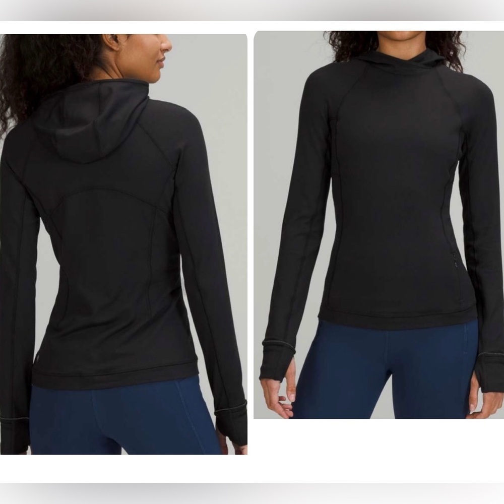 Lululemon Its Rulu Run Long Sleeve Hoodie womens size 6 in black